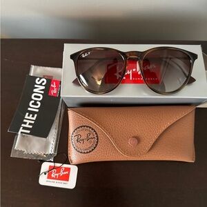 Rayban Polarized Erika Sunglasses Havana Brown New Authentic